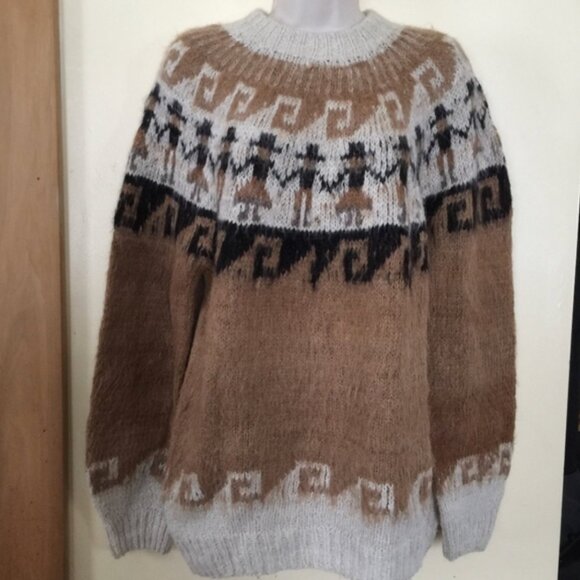 BOLIVIA HANDKNITS 100% alpaca sweater/UnisexL - Picture 3 of 5